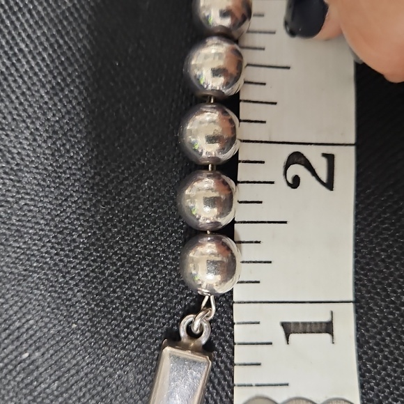 Silver Bead Bracelet with Elegant Clasp - Picture 4 of 5